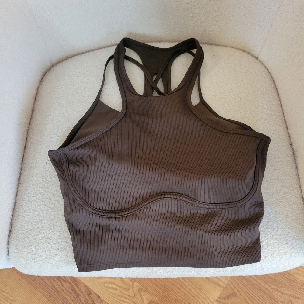 ALO Yoga Brown Ribbed Women's Top